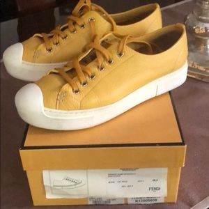 Fendi sneakers daino sfoderato sun flower.